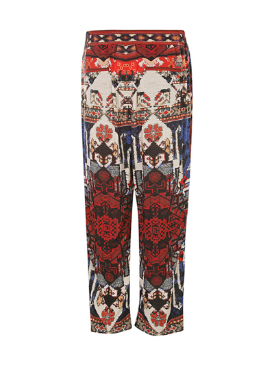 Shop Balmain Abstract Patterned Pleated Trousers In Multicolor