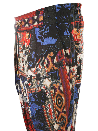Shop Balmain Abstract Patterned Pleated Trousers In Multicolor
