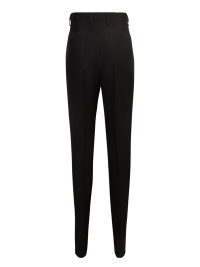 Shop Msgm Tailored High-waisted Trousers In Black