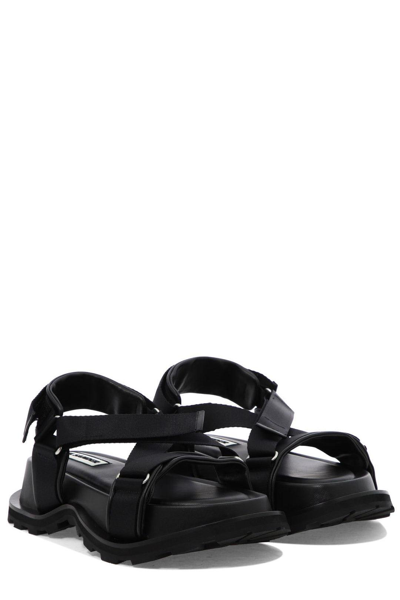 Shop Jil Sander Open Toe Crossover Strap Sandals