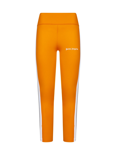 Shop Palm Angels Pants In Orange White