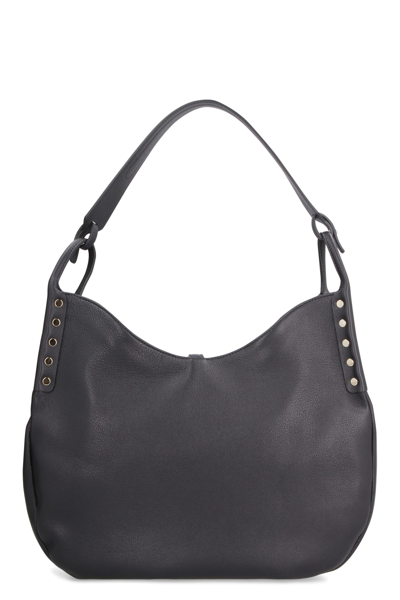 Shop Zanellato Ima Leather Hobo-bag In Black
