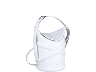 Shop Alexander Mcqueen The Curve Small Bucket Bag In White