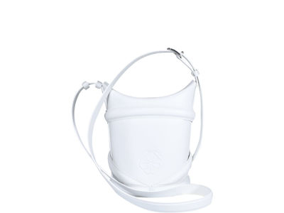 Shop Alexander Mcqueen The Curve Small Bucket Bag In White