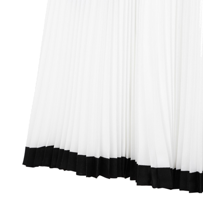 Shop Prada Logo Intarsia Pleated Midi Dress In White
