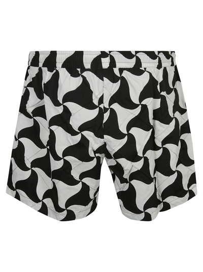 Shop Bottega Veneta Tech Triangle Swim Boxer Shorts In Black/white