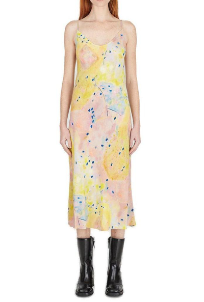 Shop Marc Jacobs Bias Slip Dress In Yellowmulti