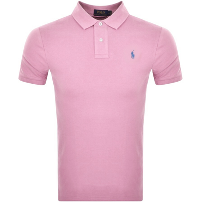 Shop Ralph Lauren Slim Fit Polo T Shirt Pink