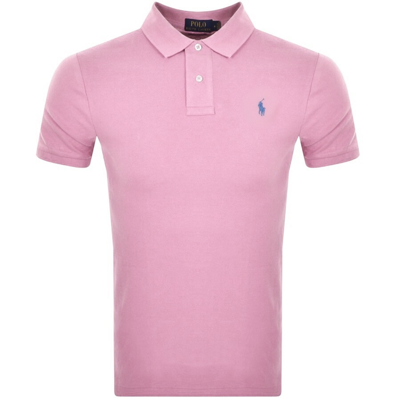 Polo Ralph Lauren Cotton Polo Shirt With Embroidered Logo In Pink
