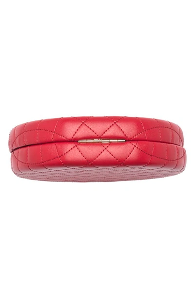Shop Love Moschino Quilted Circle Bag In Rosso