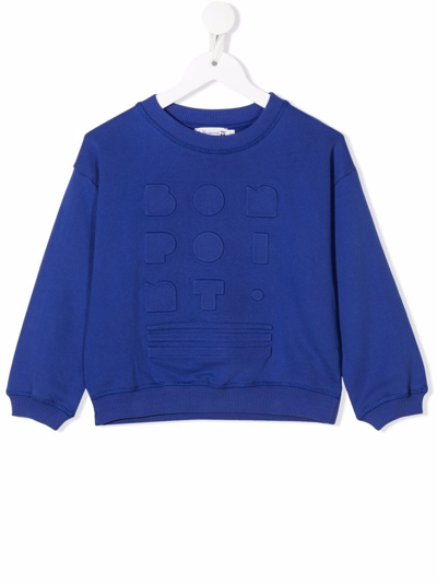 Shop Bonpoint Embossed-logo Cotton Sweatshirt In Blue