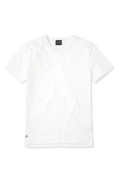 Cuts Trim Fit Split Hem Crewneck T-shirt In White