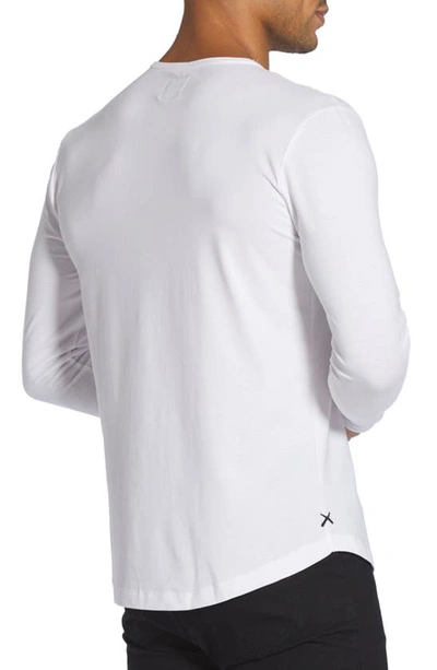 Shop Cuts Ao Curved Hem Long Sleeve Henley In White