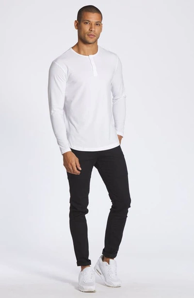 Shop Cuts Ao Curved Hem Long Sleeve Henley In White