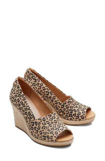 Shop Toms Michelle Espadrille Wedge Sandal In Natural Leopard