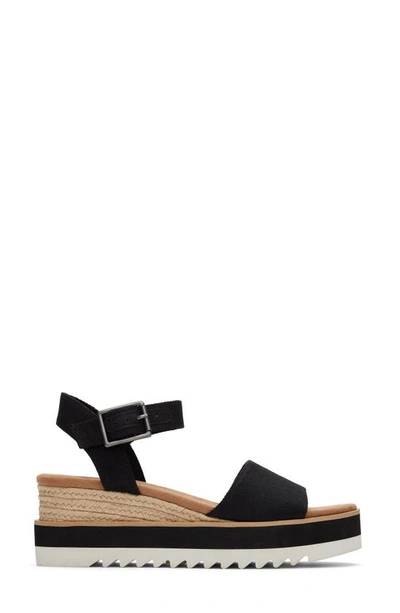 Shop Toms Diana Platform Wedge Sandal In Black