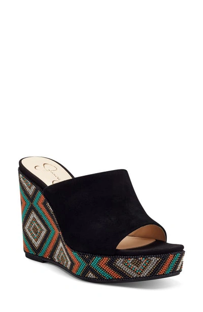 Shop Jessica Simpson Shantelle Wedge Slide Sandal In Black