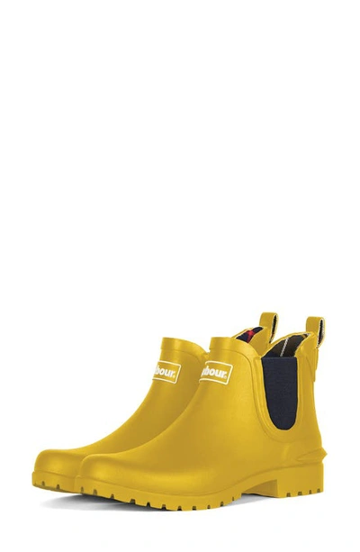 Shop Barbour Wilton Chelsea Rain Boot In Yellow