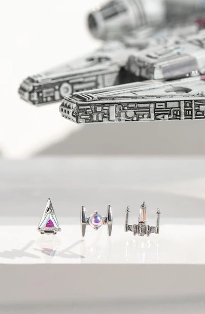 Shop Girls Crew S Star Wars™ Starfighter Stud Earrings Set In Silver