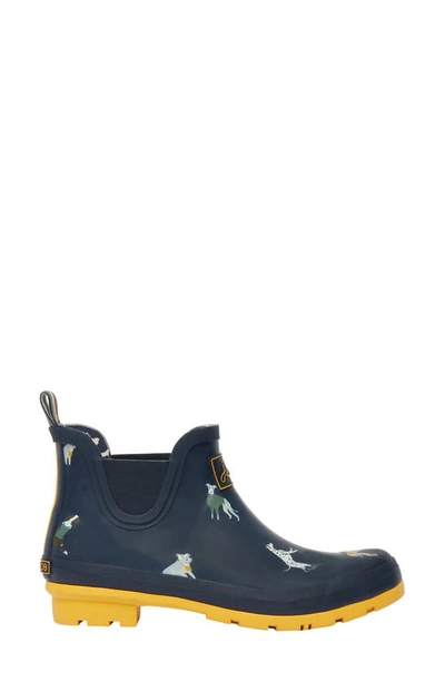 Joules Wellibob Short Rain Boot In Navy Dog