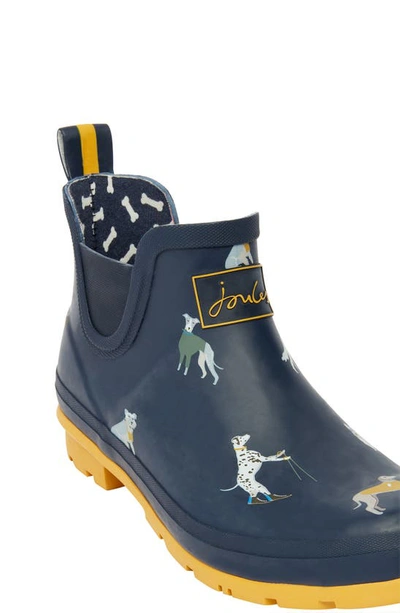 Joules Wellibob Short Rain Boot In Navy Dog