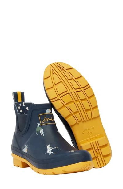 Joules Wellibob Short Rain Boot In Navy Dog