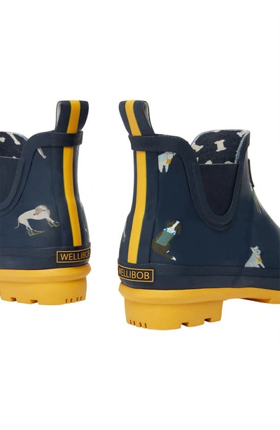 Joules Wellibob Short Rain Boot In Navy Dog