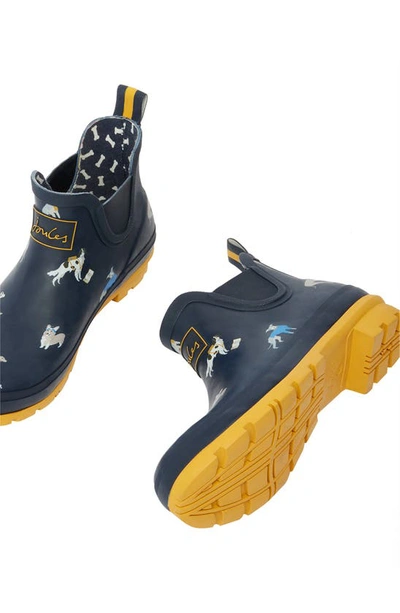 Joules Wellibob Short Rain Boot In Navy Dog