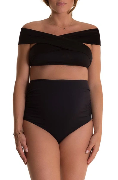 Shop Pez D'or Lucia Bandeau Maternity Bikini Top In Black