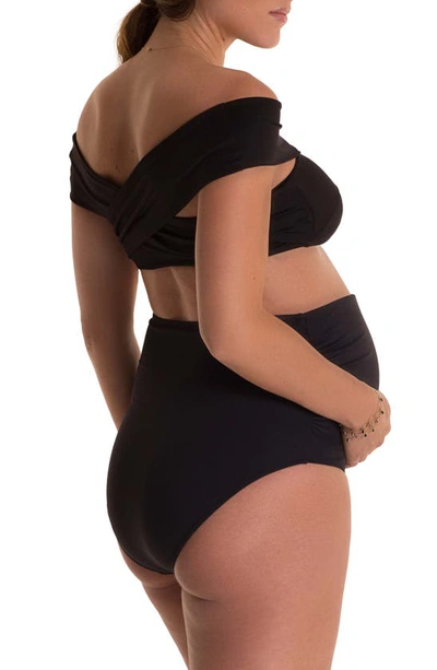 Shop Pez D'or Lucia Bandeau Maternity Bikini Top In Black