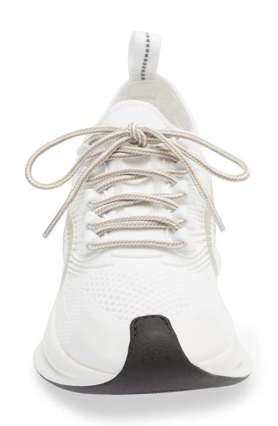 Shop Gucci Run Logo Sneaker In Beige /white/black