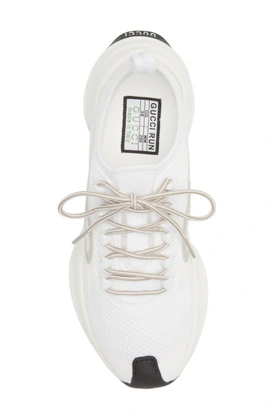 Shop Gucci Run Logo Sneaker In Beige /white/black