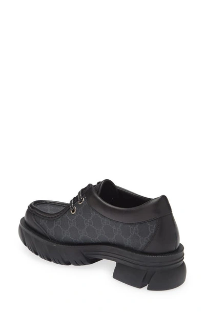 Gucci Interlocking-g Monogram Lace-up Shoes In Black Gg Supreme Gucci Interlocking-g Monogram Lace-up Shoes In Black Gg Supreme