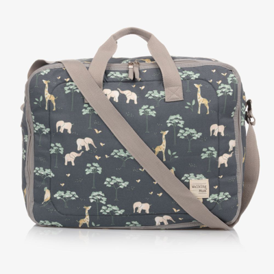 Shop Pasito A Pasito Walking Mum Blue & Grey Jungle Print Suitcase (49cm)