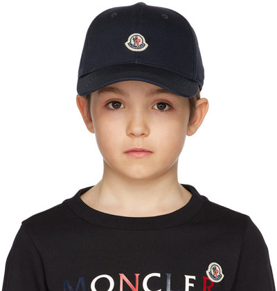 Shop Moncler Kids Navy Baseball Cap In 742 Navy