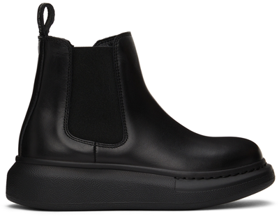 Shop Alexander Mcqueen Kids Black Hybrid Chelsea Boots In 1000 Black/black