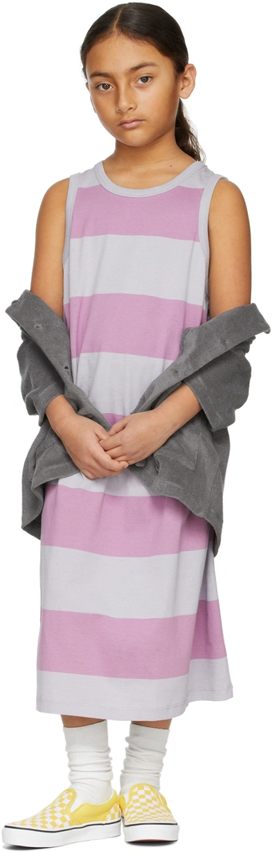 Shop Main Story Kids Purple & Grey Dapple Stripe Tank Top In Ms063dapplestripe