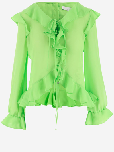 Shop Rokh Shirts In Neon Green