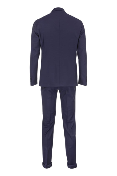 Shop Tagliatore Wool Suit In Navy Blue