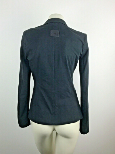 Pre-owned Liu •jo Liu-jo Jeans Black Beaded Notched Lapel Collar Blazer Jacket Size 42-medium