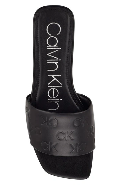 Shop Calvin Klein Milana Logo Monogram Slide Sandal In Black