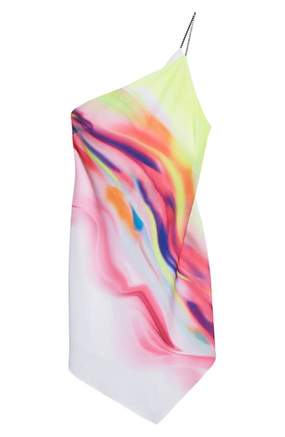 Shop Et Ochs Kyla One-shoulder Handkerchief Hem Minidress In Graphic Tie Dye