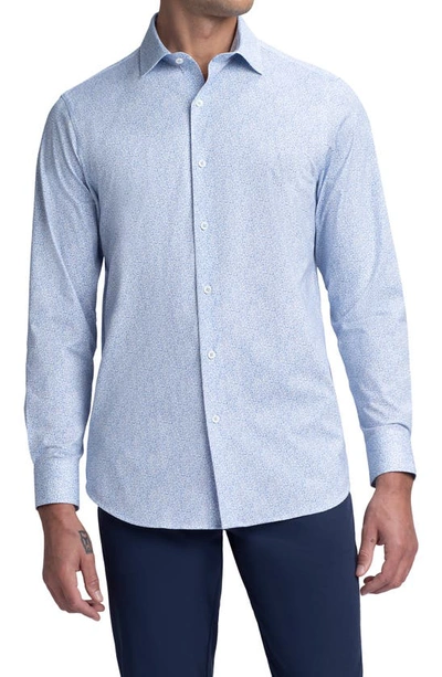 Shop Bugatchi Ooohcotton® Micropattern Button-up Shirt In Air Blue