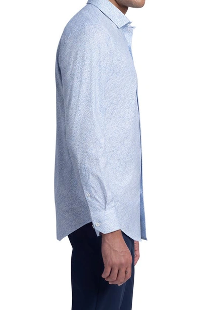 Shop Bugatchi Ooohcotton® Micropattern Button-up Shirt In Air Blue