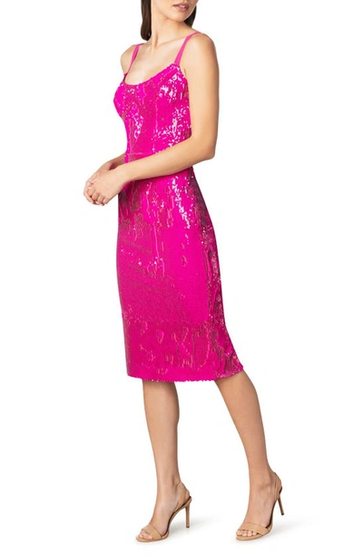 Shop Dress The Population Lynda Sequin Body-con Dress In Hot Pink