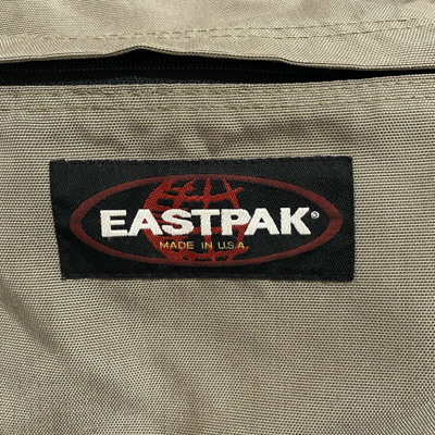 Pre-owned Eastpak Earthtone Vintage Old School 90s Nylon Backpack Brown Leather Bottom In Green