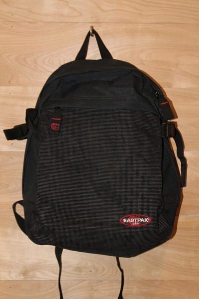 Pre-owned Eastpak Vintage  Black Nylon Backpack Usa Made