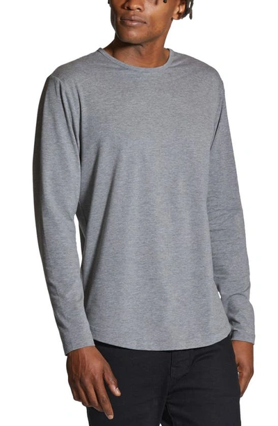 Cuts Crewneck Long Sleeve T-shirt In Heather Grey