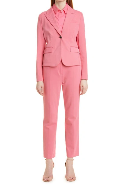 Shop Hugo Boss Tatiani Straight Leg Ankle Trousers In Pink Lemonade