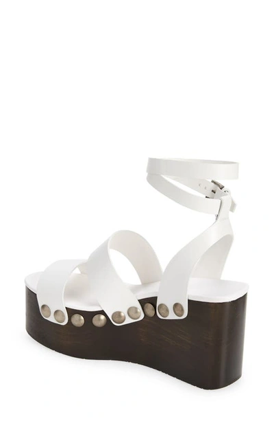 Shop Alaïa Platform Wedge Sandal In Blanc Casse